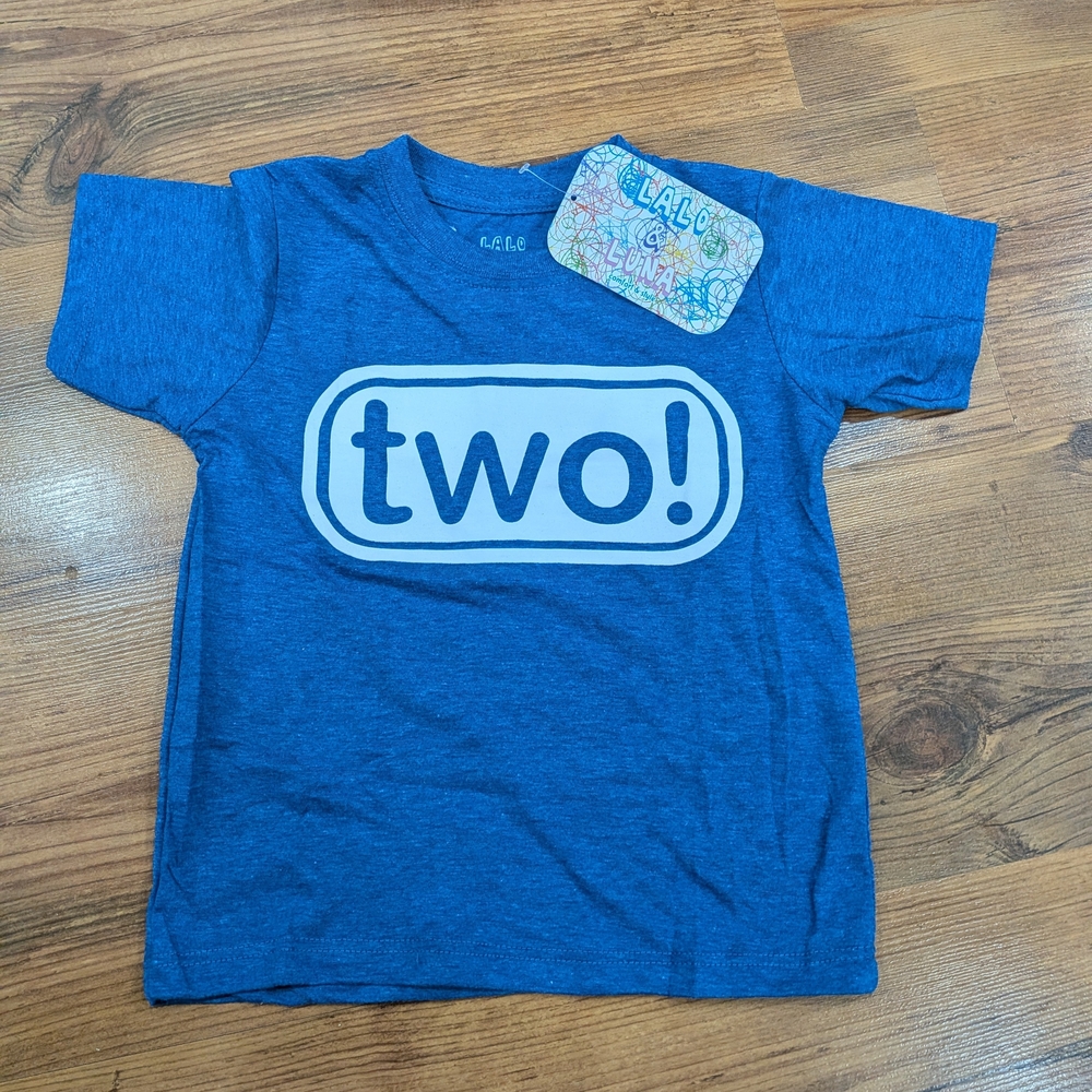 BNWT Blue 'Two!' Graphic Toddler Tee